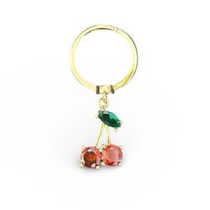 Adjustable Gold Plated Cherry Dangle Ring